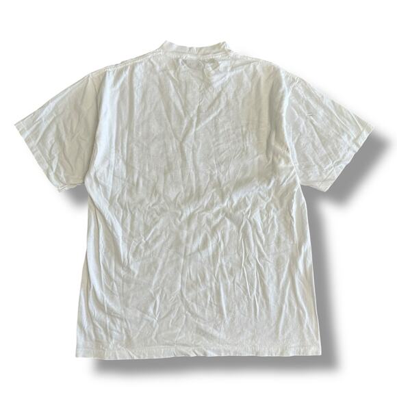 Vintage 90s Elvis Presley Graphic T-Shirt XL White Diamond Dust Music Tee - Picture 6 of 8